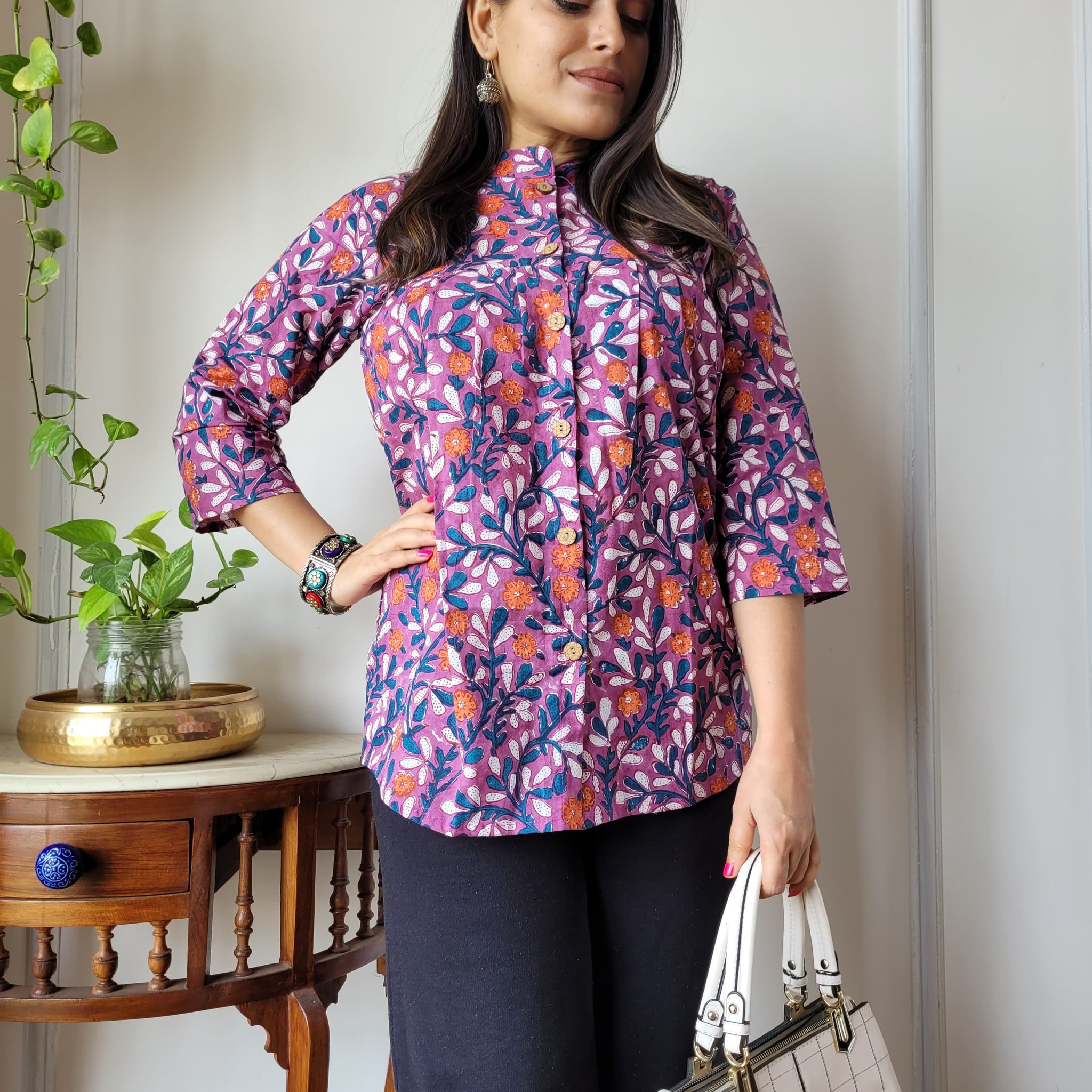 Hand Block Printed Peplum Top