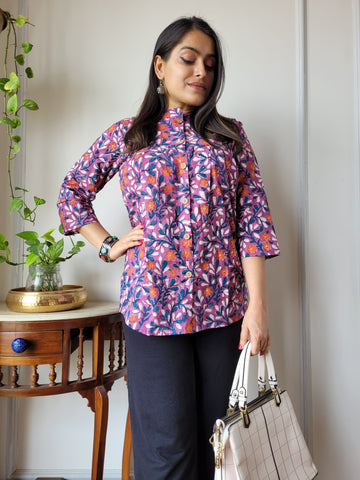 Hand Block Printed Peplum Top