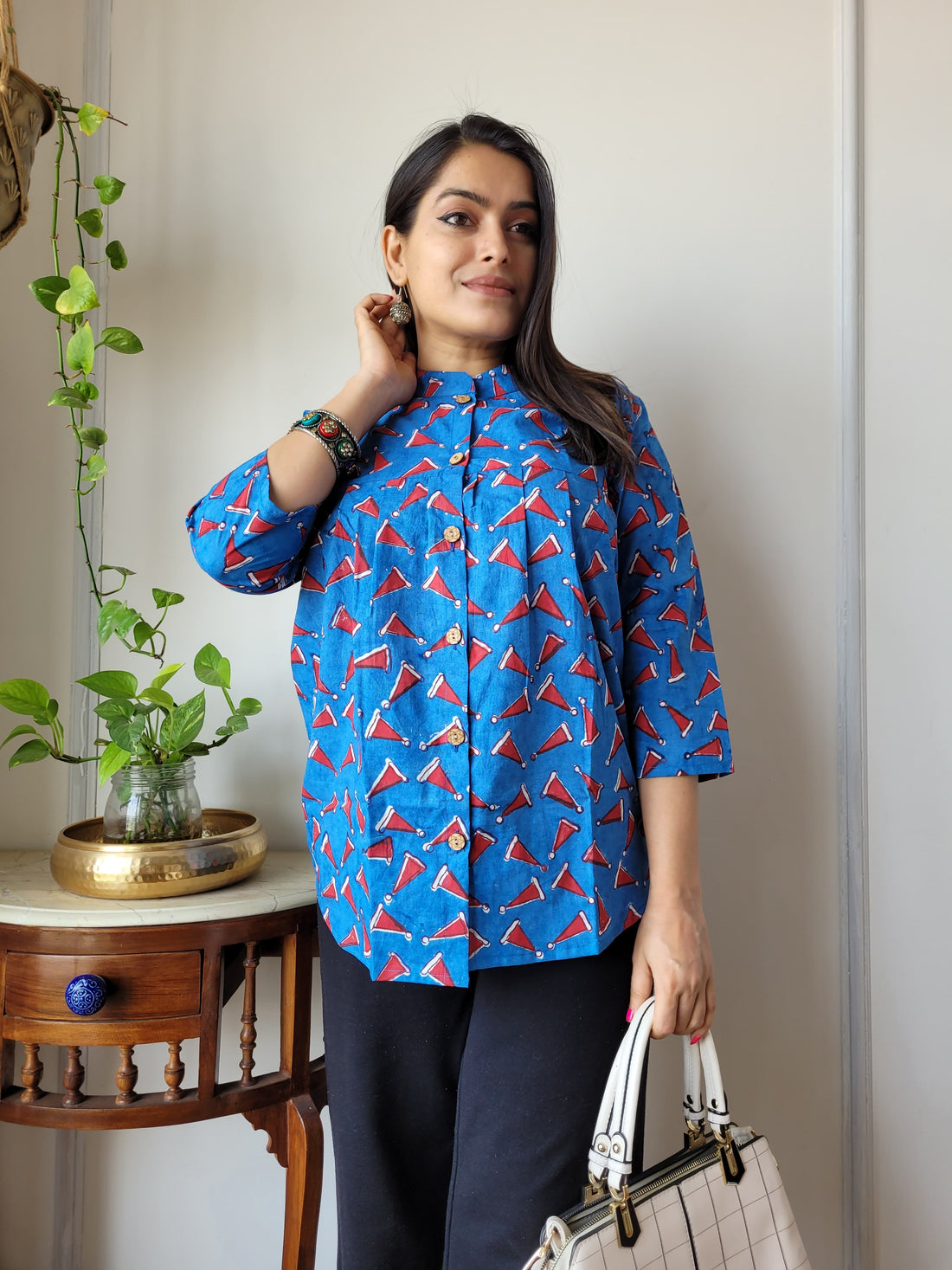 Hand Block Printed Peplum Top