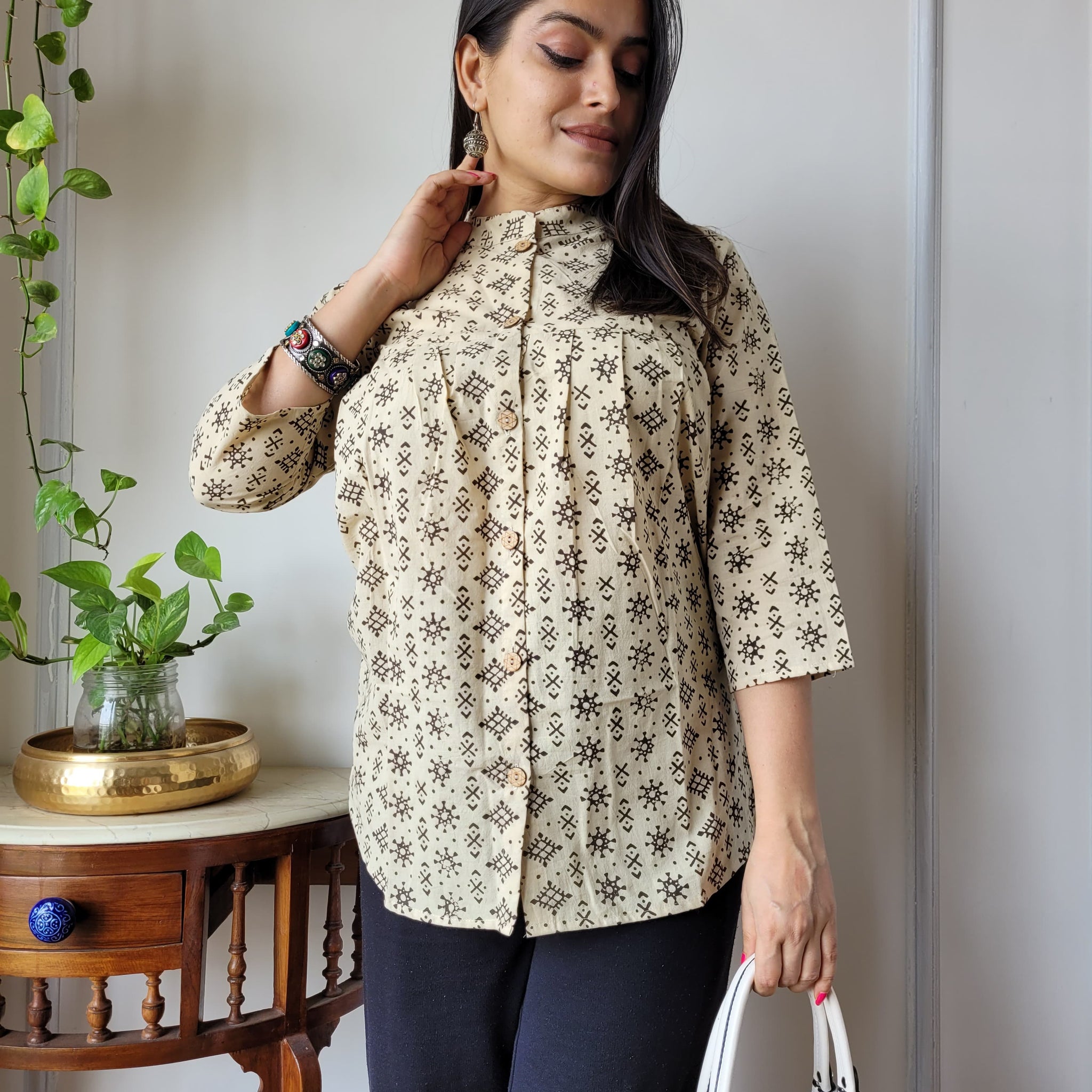 Hand Block Printed Peplum Top