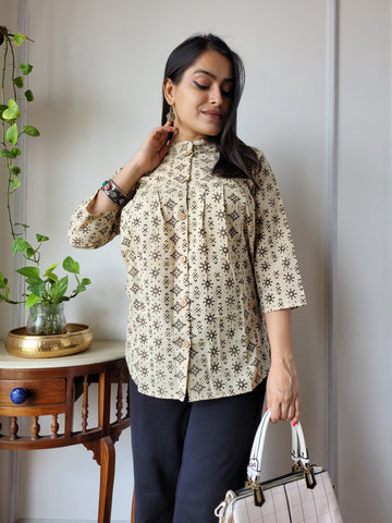 Hand Block Printed Peplum Top