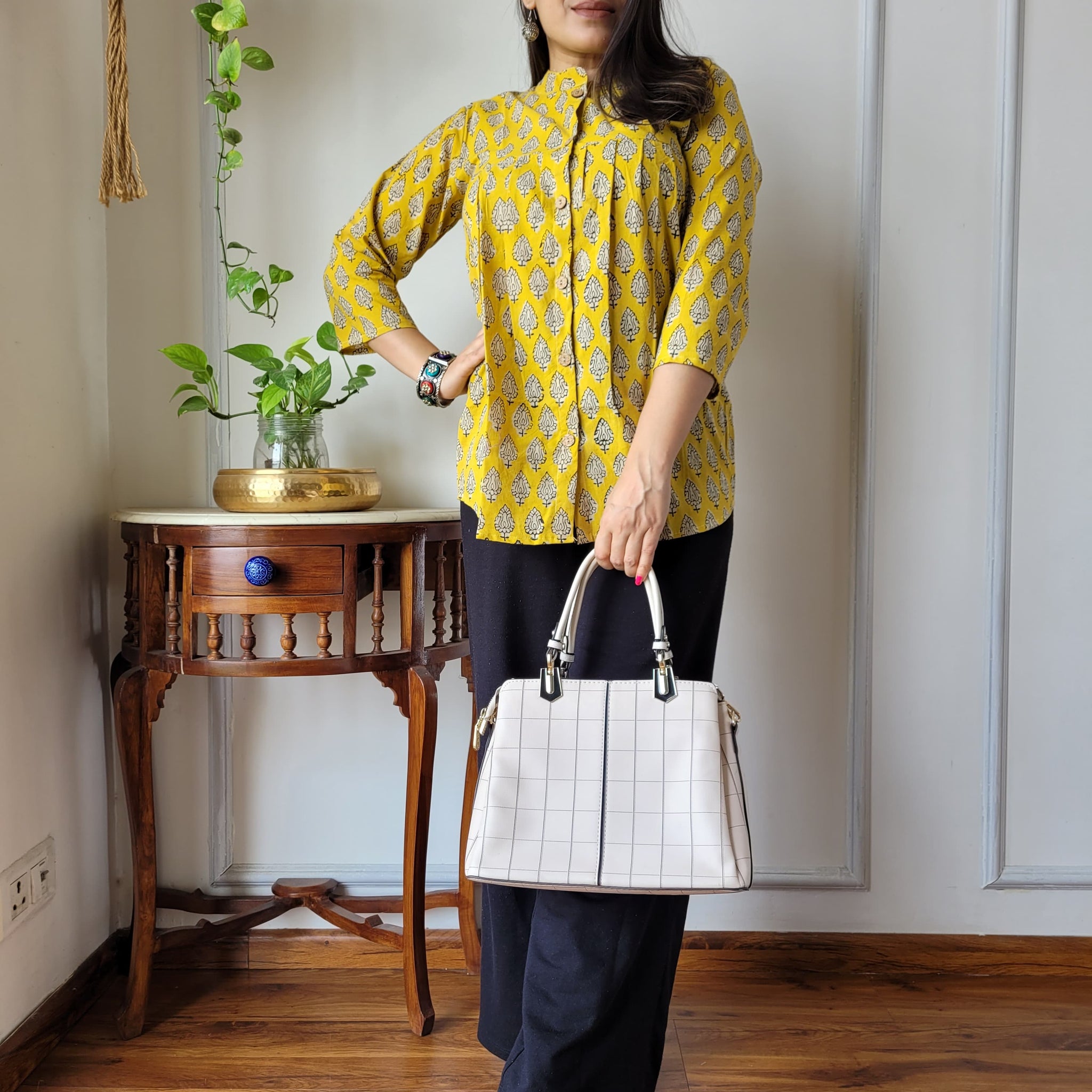 Hand Block Printed Peplum Top