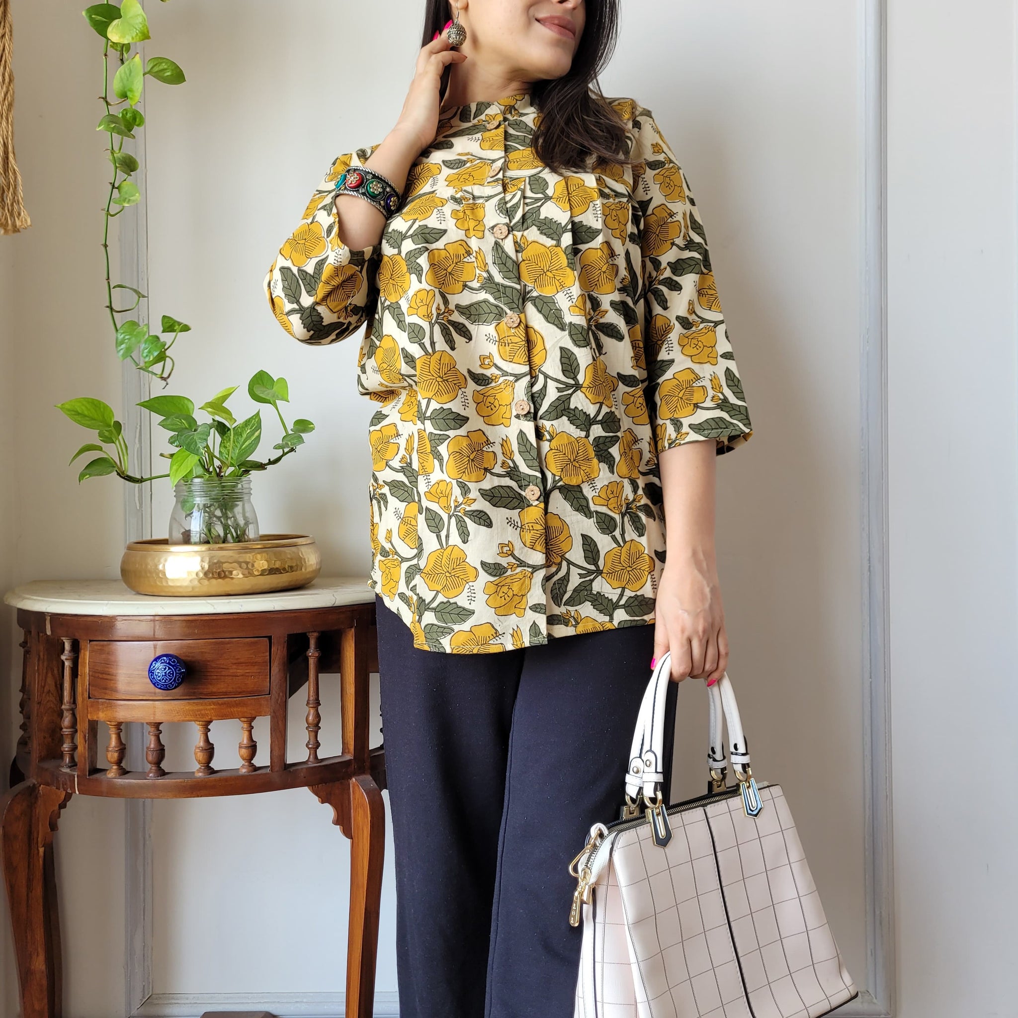Hand Block Printed Peplum Top