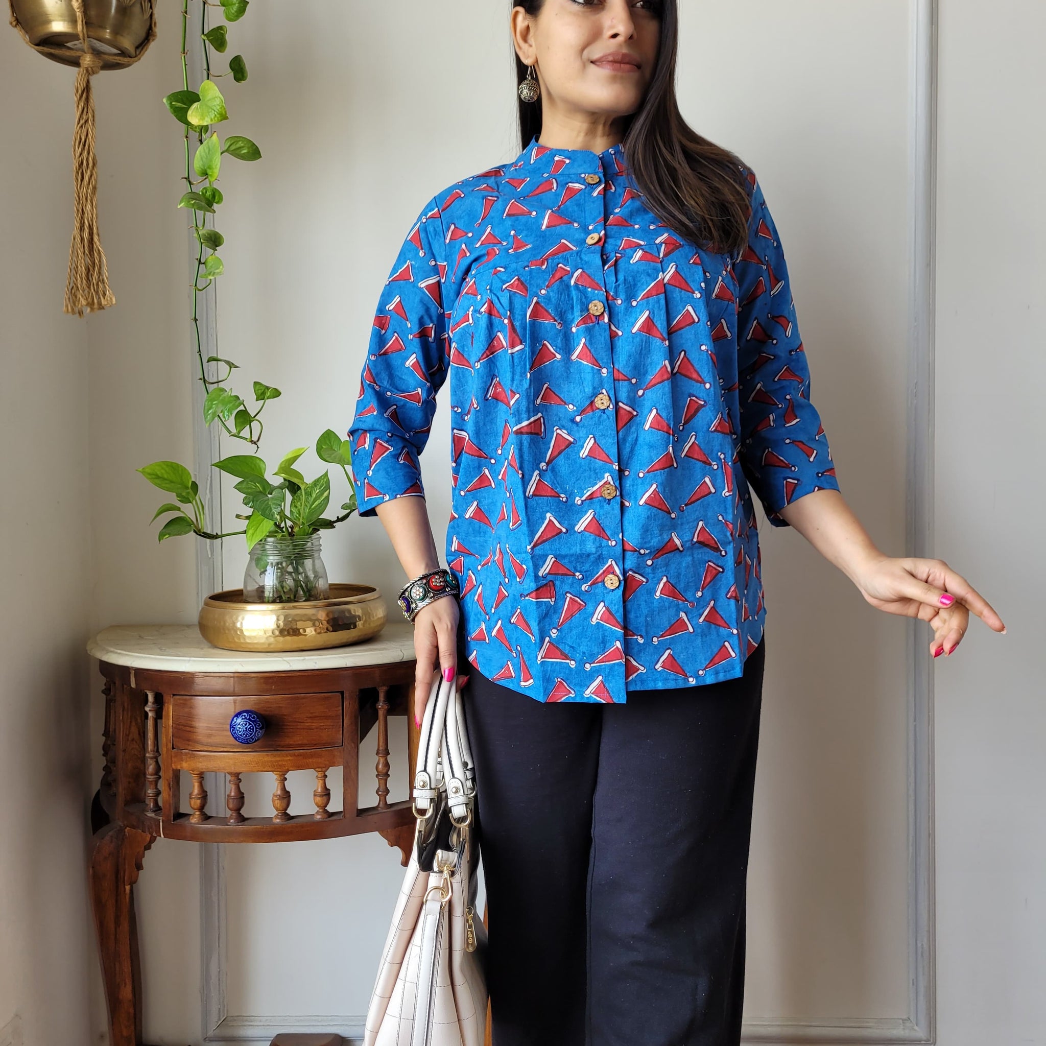 Hand Block Printed Peplum Top