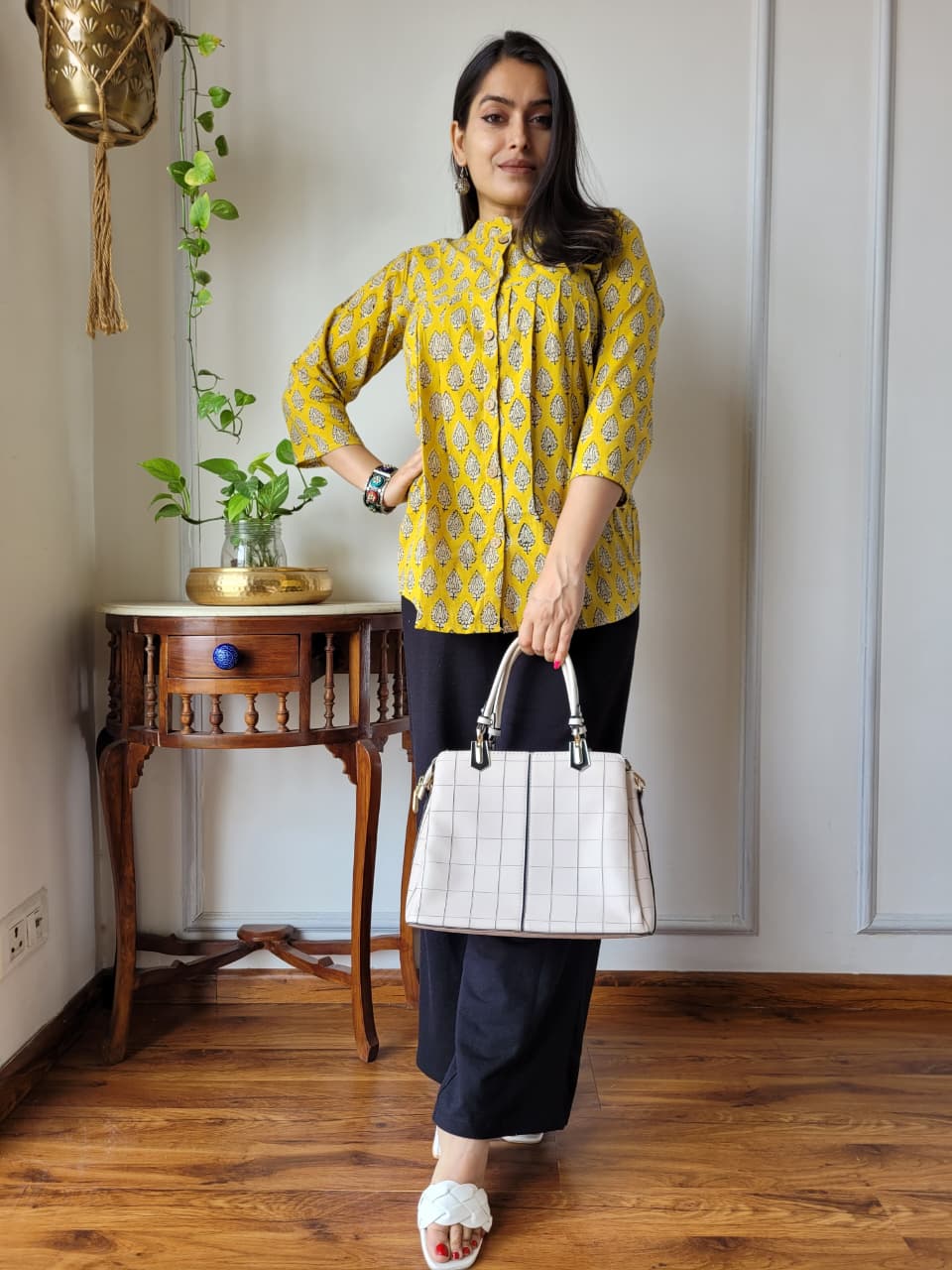 Hand Block Printed Peplum Top