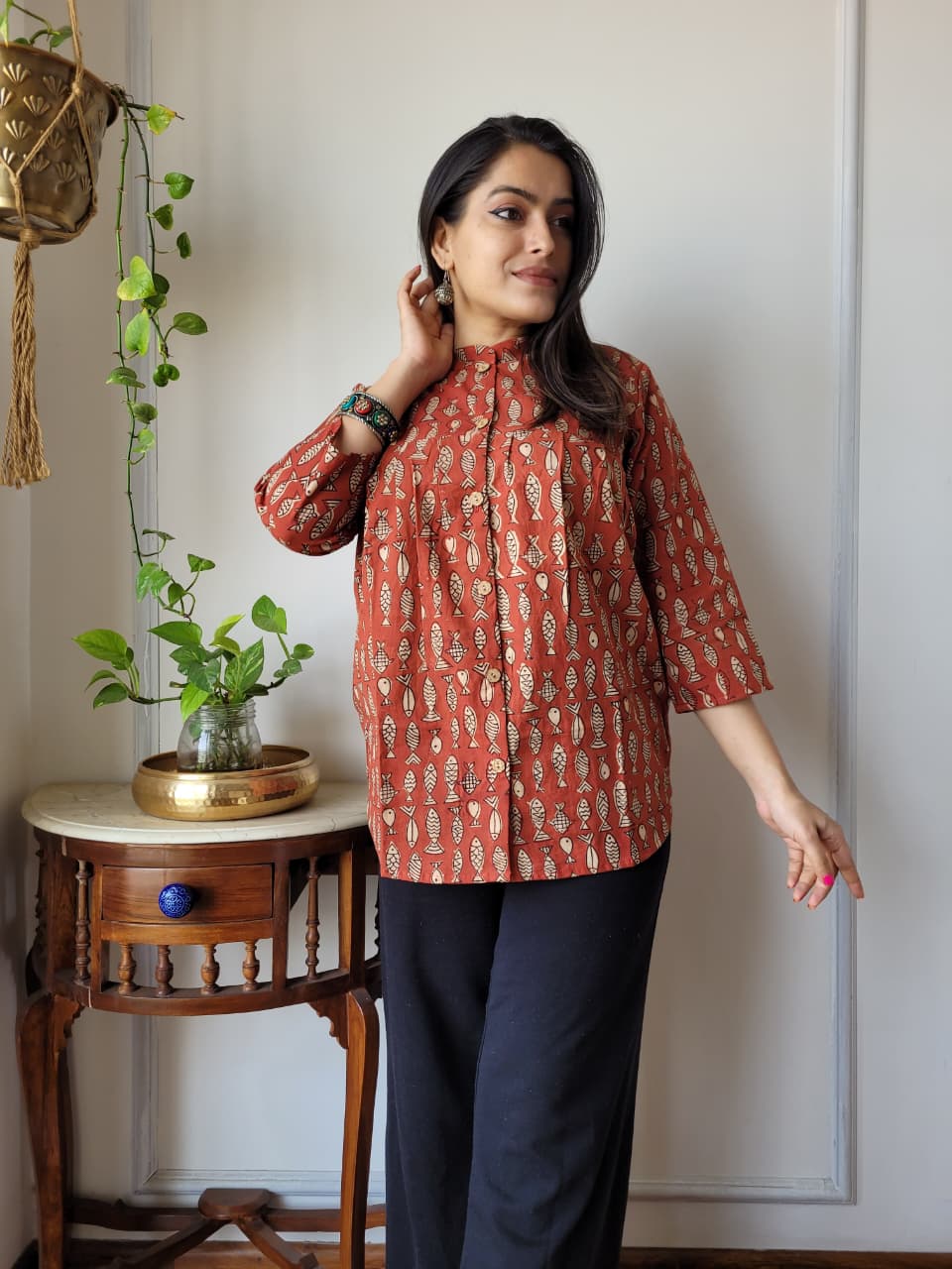 Hand Block Printed Peplum Top