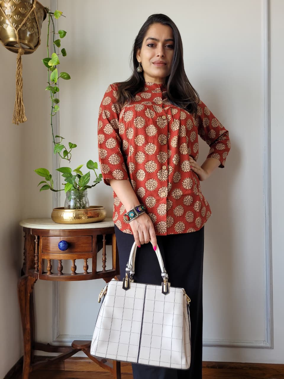 Hand Block Printed Peplum Top