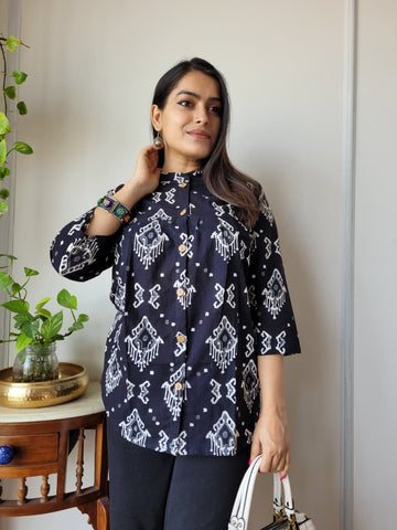 Hand Block Printed Peplum Top