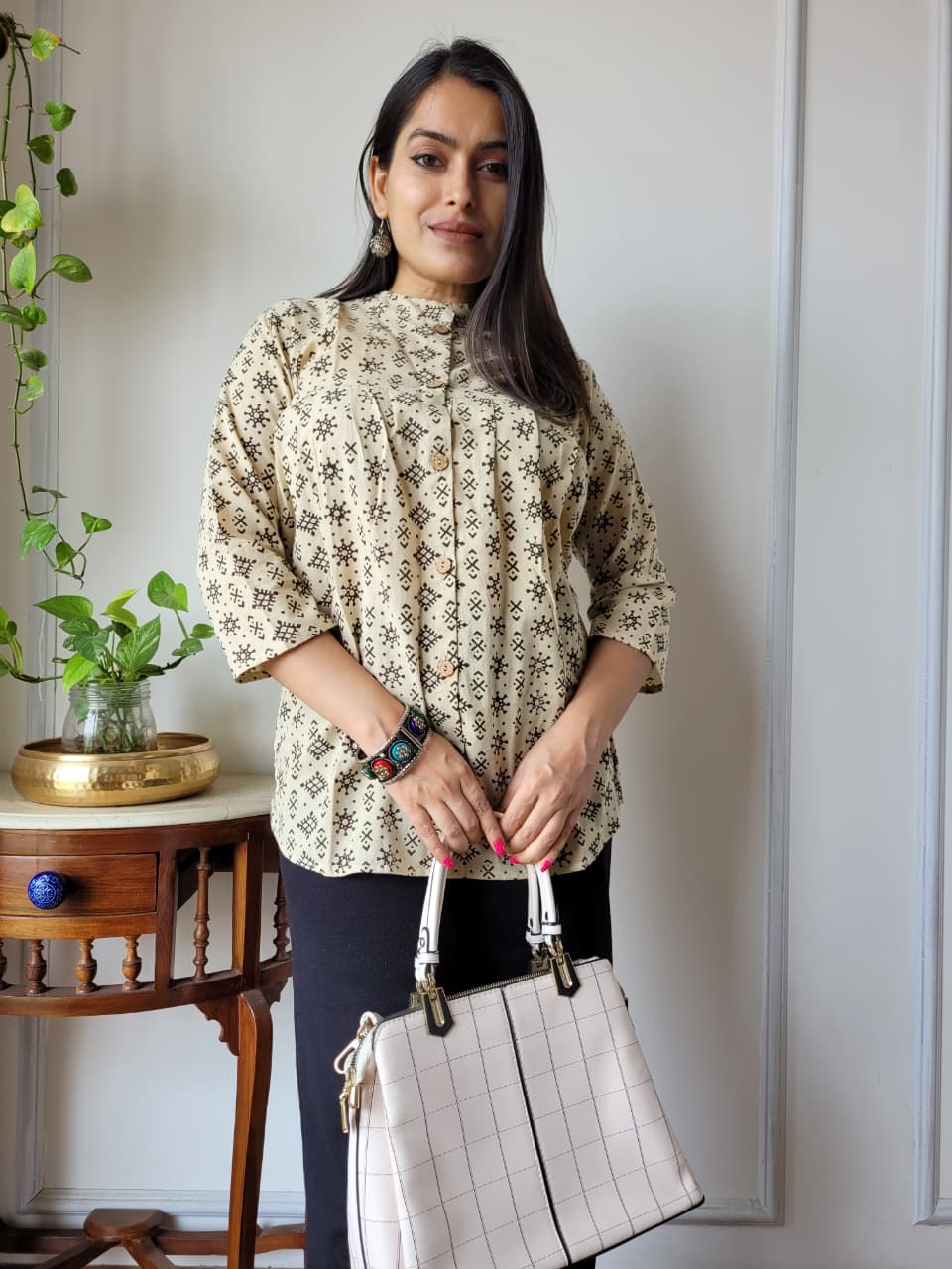 Hand Block Printed Peplum Top