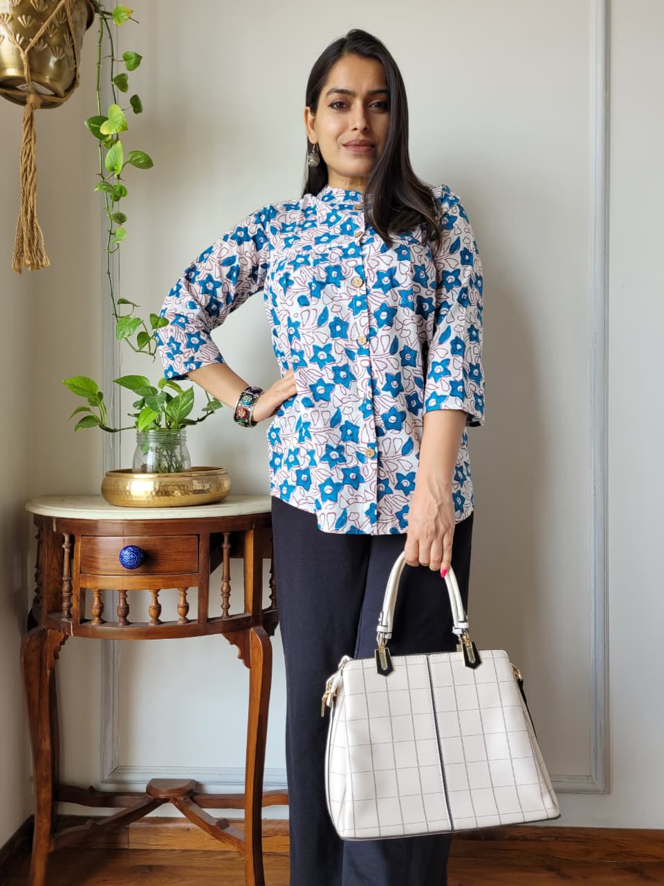 Hand Block Printed Peplum Top