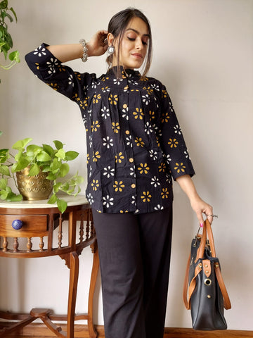 Hand Block Printed Peplum Top