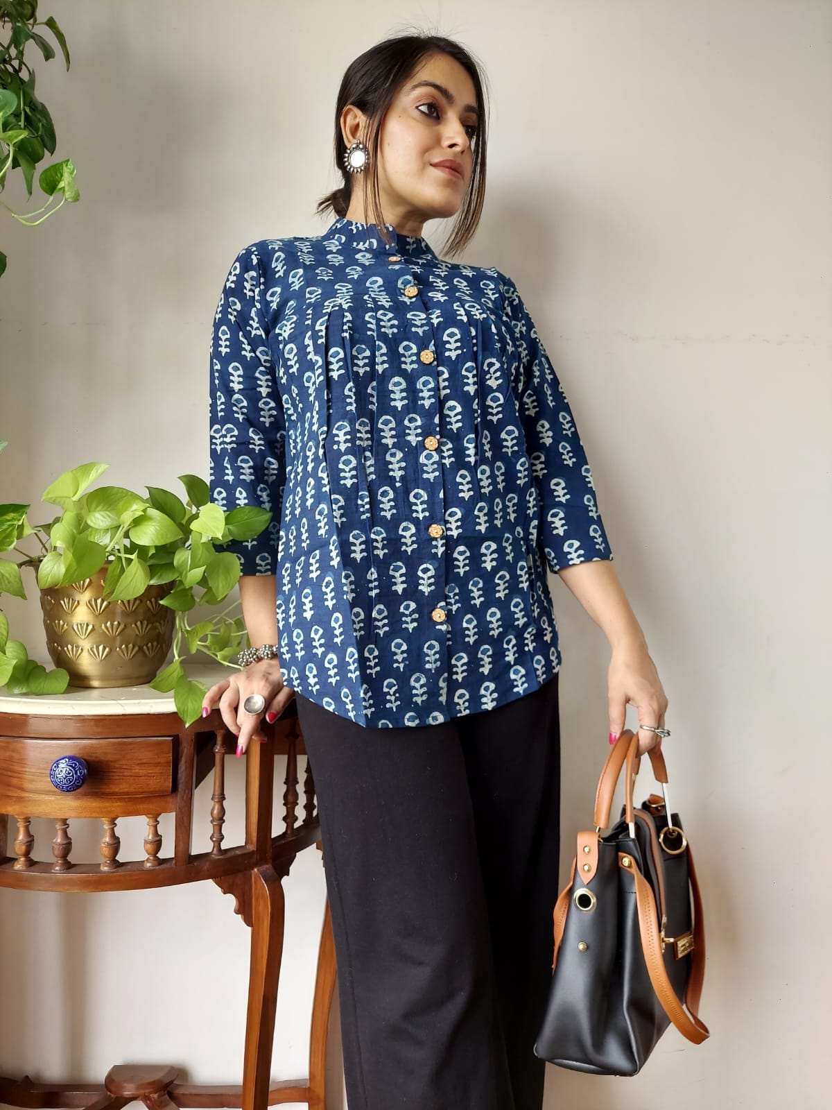 Hand Block Printed Peplum Top
