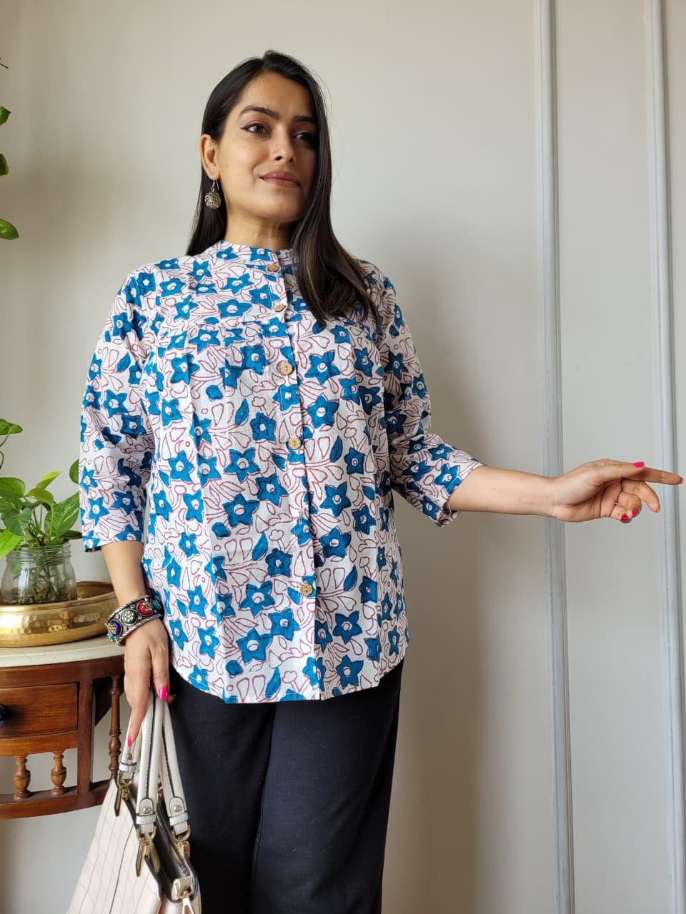 Hand Block Printed Peplum Top