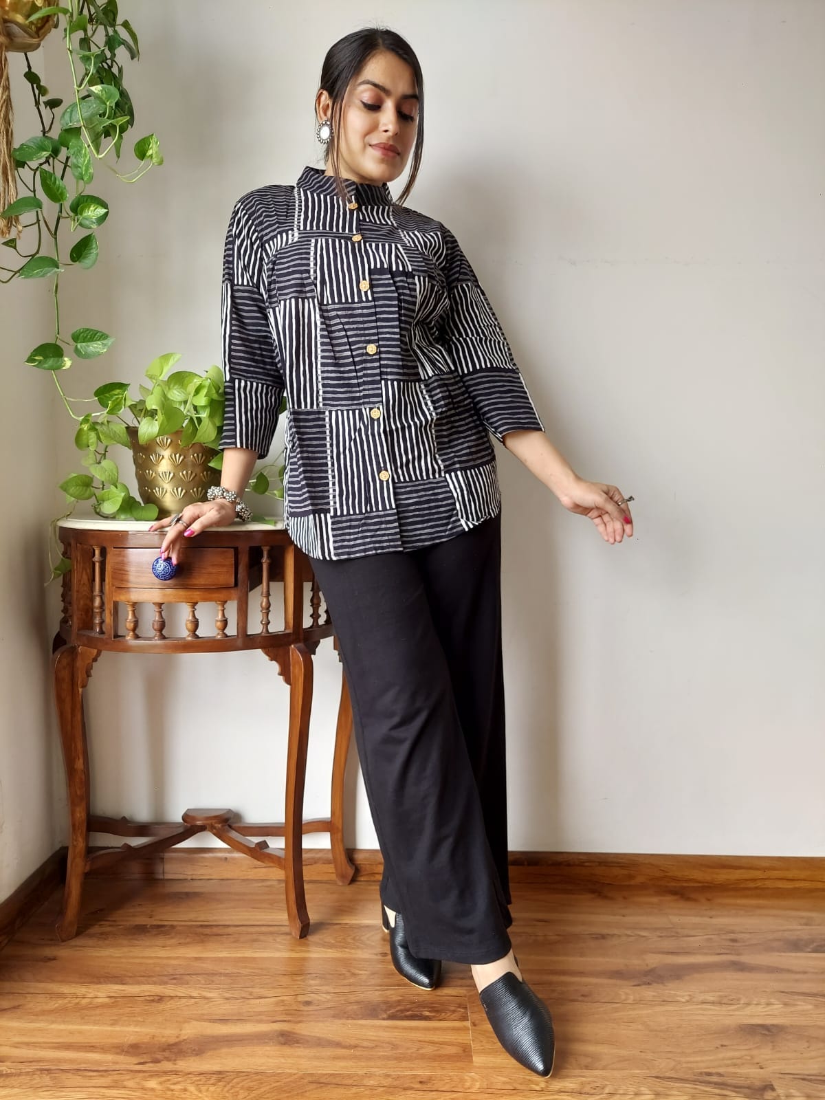 Hand Block Printed Peplum Top