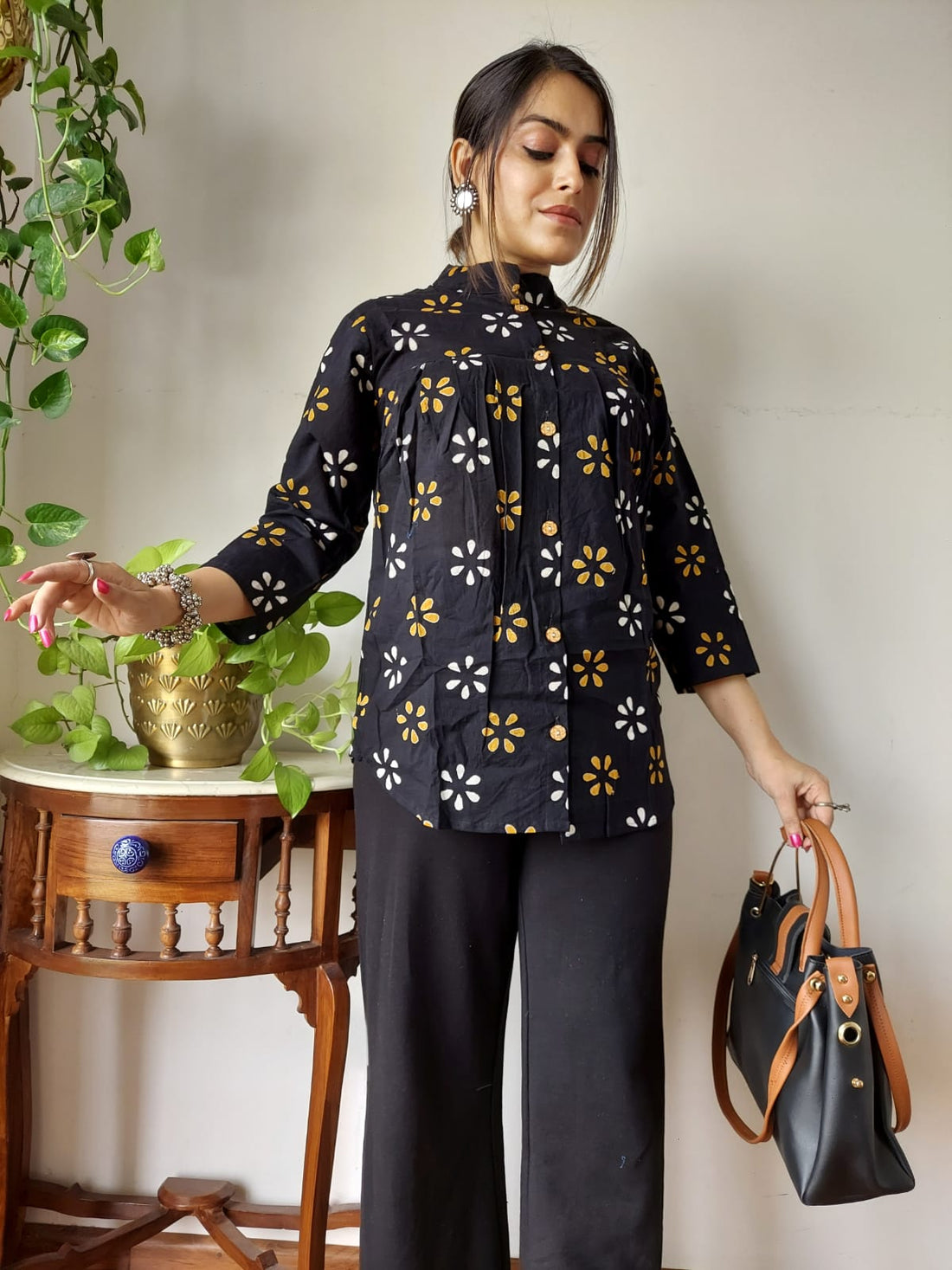 Hand Block Printed Peplum Top