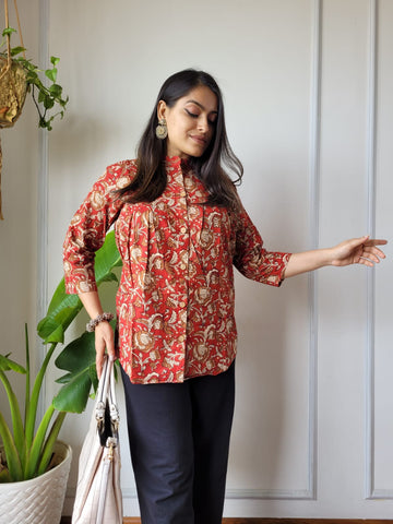 Hand Block Printed Peplum Top