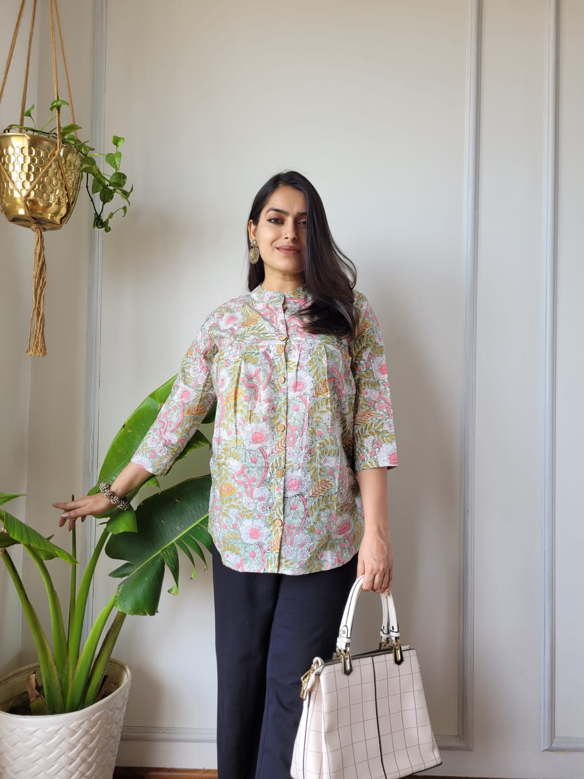 Hand Block Printed Peplum Top