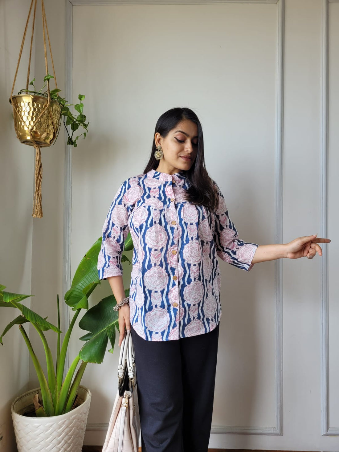 Hand Block Printed Peplum Top