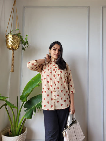 Hand Block Printed Peplum Top