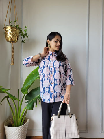 Hand Block Printed Peplum Top