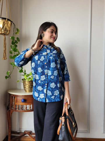 Hand Block Printed Peplum Top
