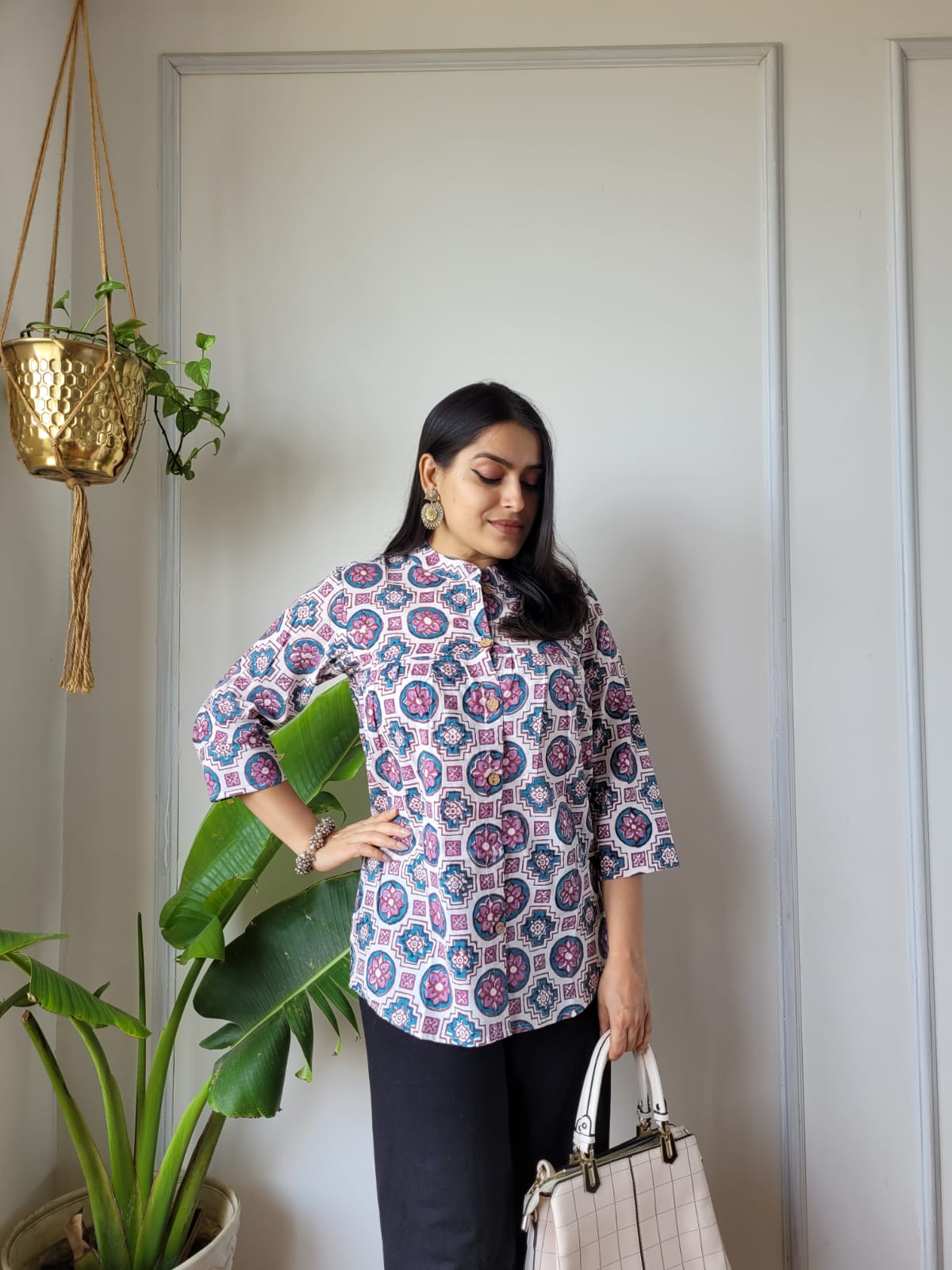 Hand Block Printed Peplum Top