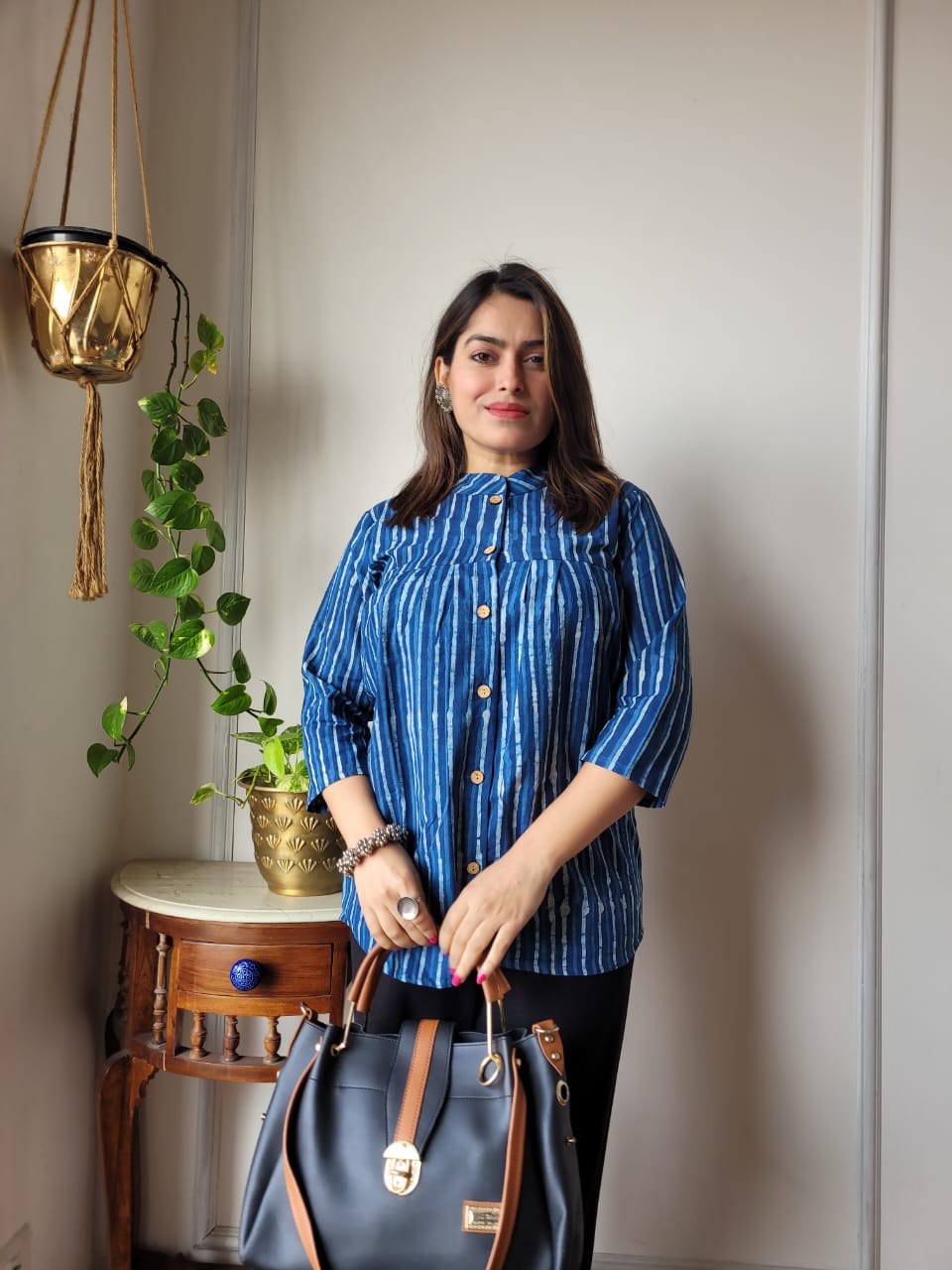 Hand Block Printed Peplum Top