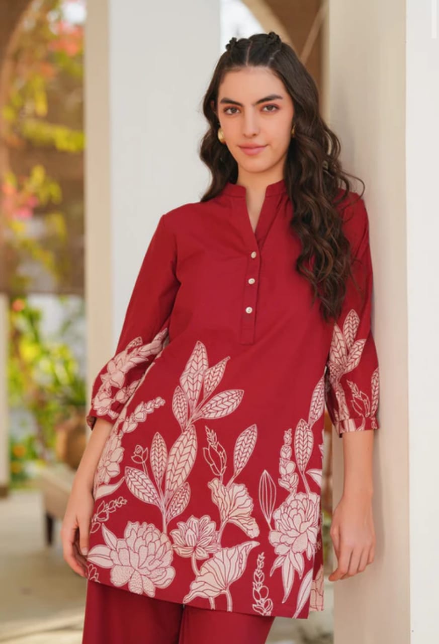 Stylish Border Prints Cotton Cord Set