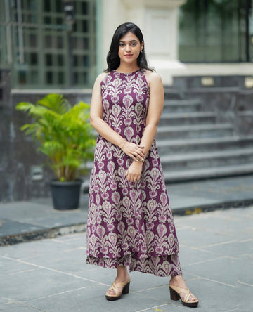 Floral Block Printed Cotton Kurta Set