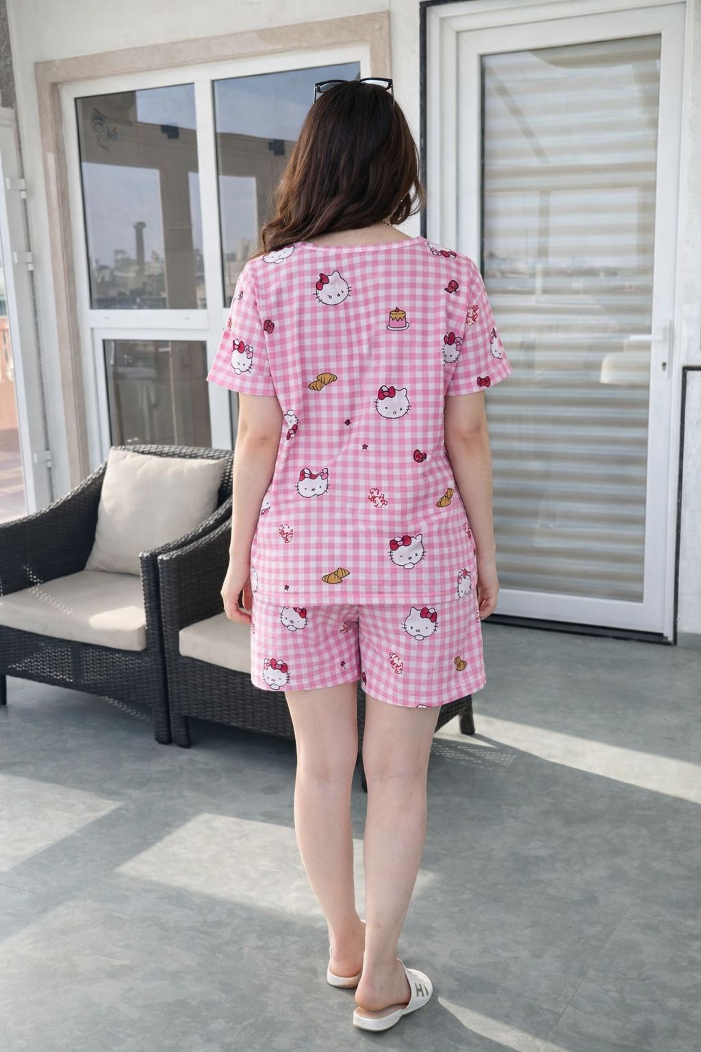 Pink Cool Cotton Blend Short Cord Set