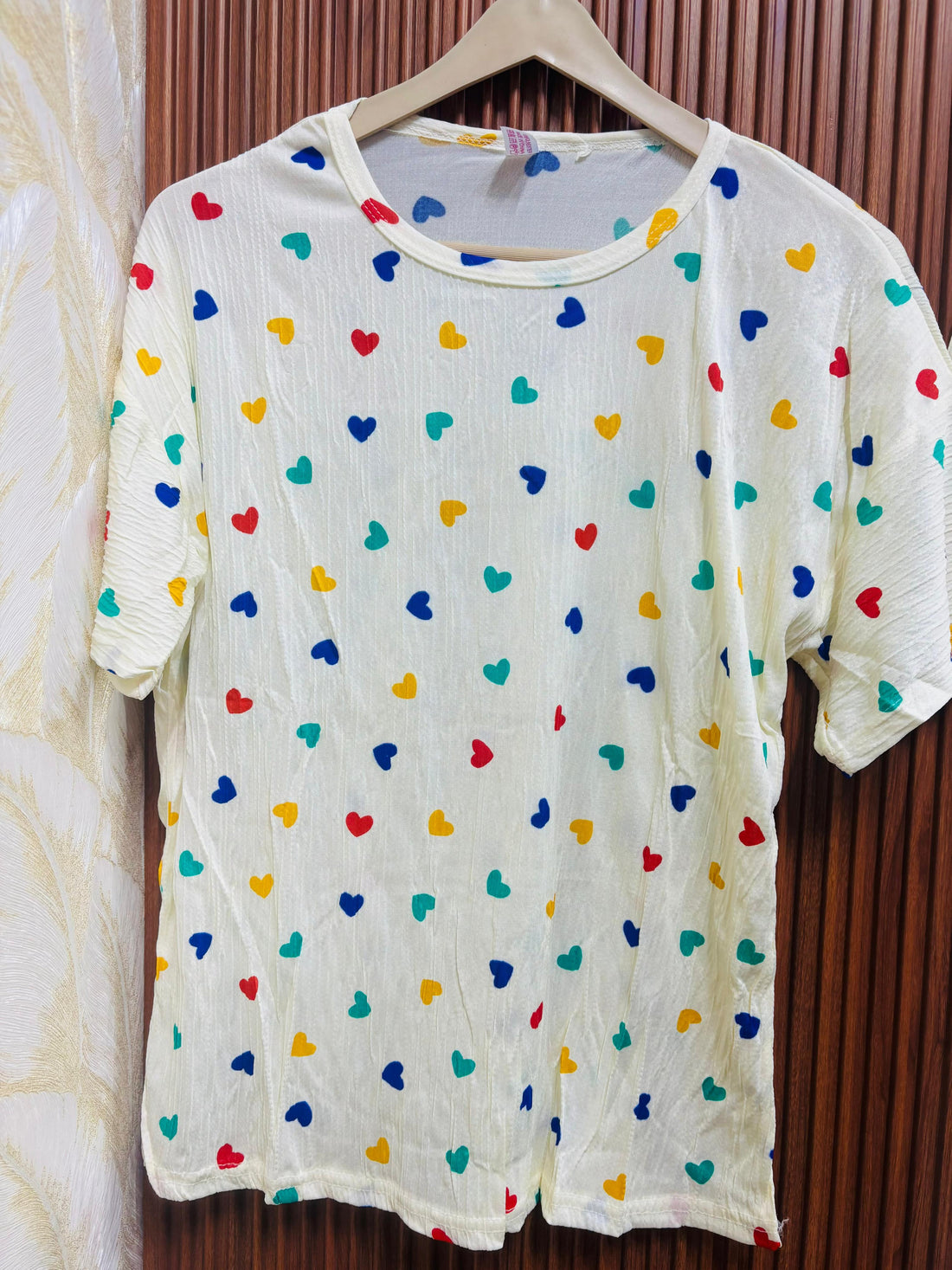 Heart Cool Cotton Blend Short Cord Set