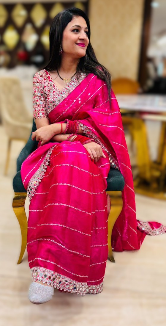 Laheriya Silk with Mirror Charm Saree