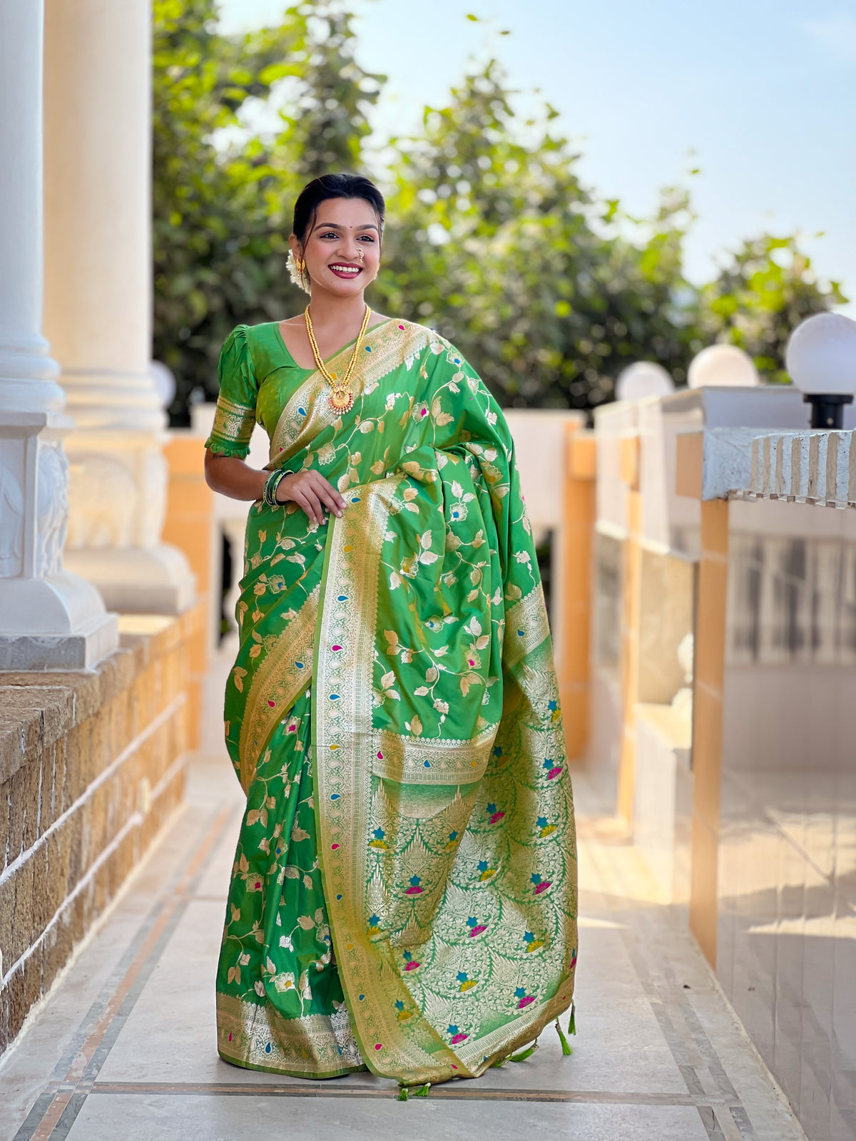 Green Rich Banarasi Silk Saree