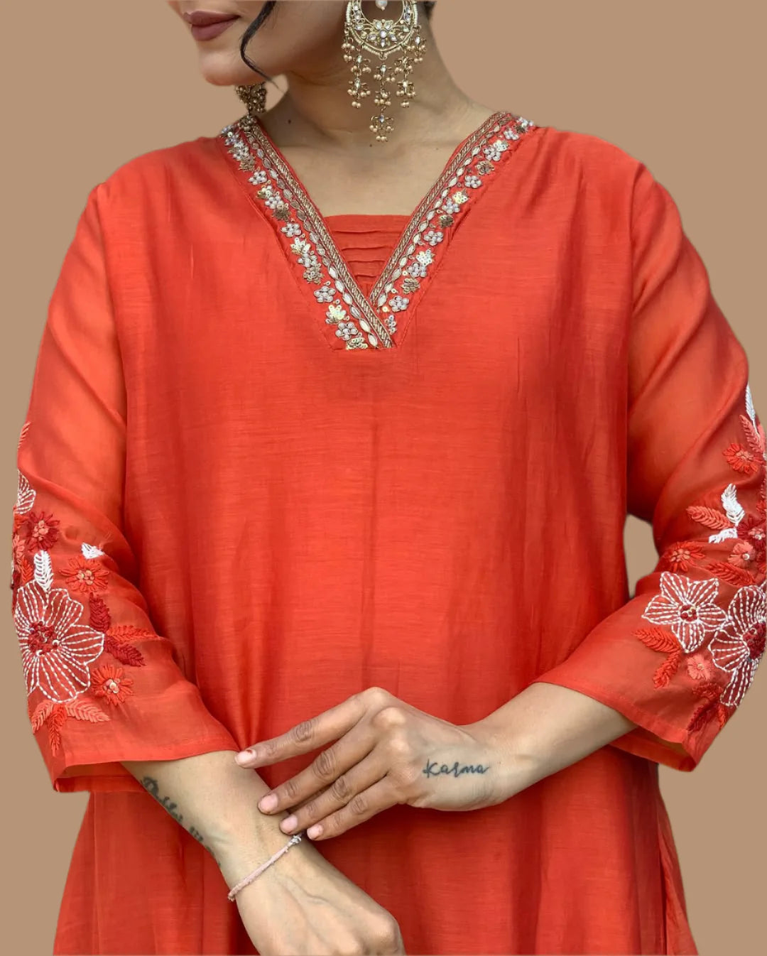 Stylish Embroidery  Anarkali 3pcs Suit Set