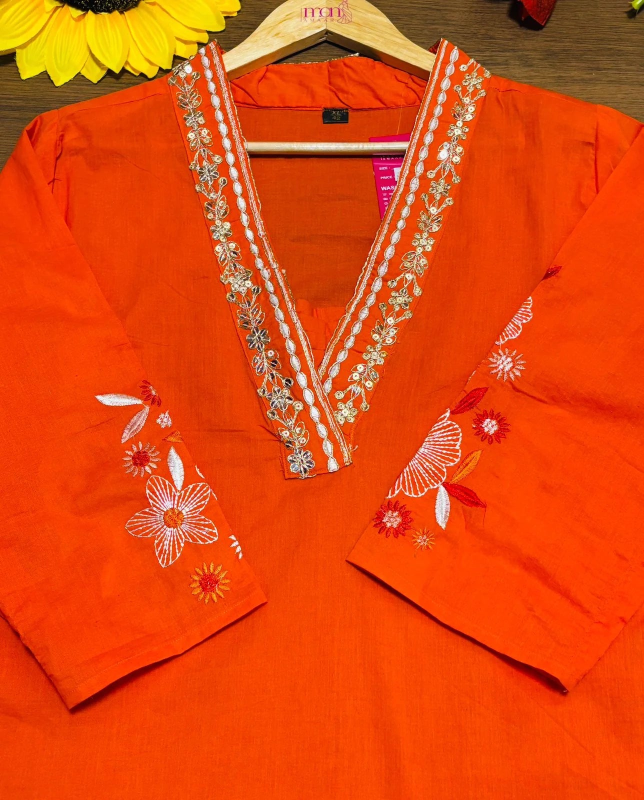 Stylish Embroidery  Anarkali 3pcs Suit Set