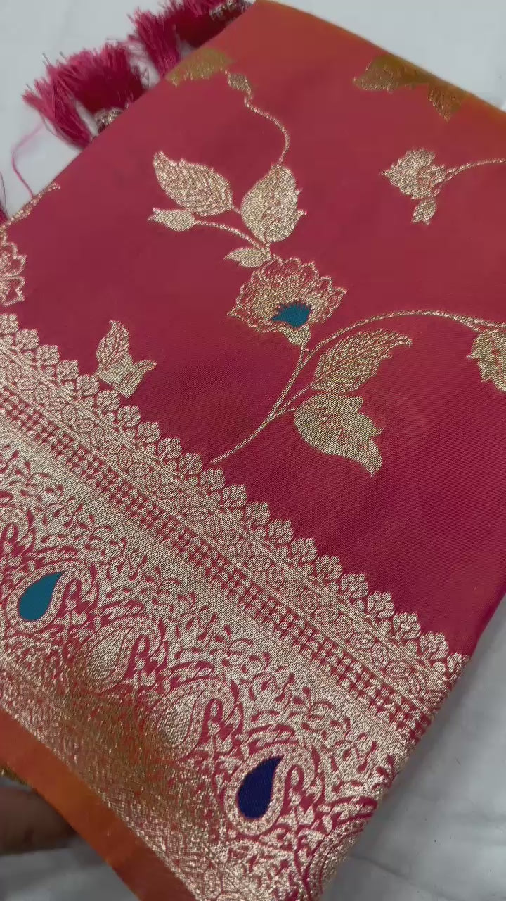 Pink Rich Banarasi Silk Saree