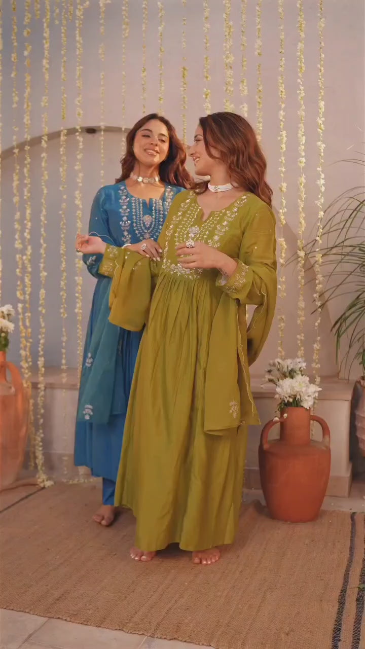 Chanderi Elegance for Festival Days 3pc suit set