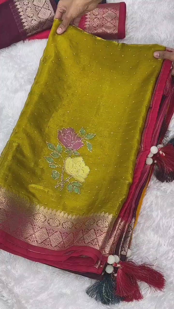 Luxury Satin Saree with Sparkle