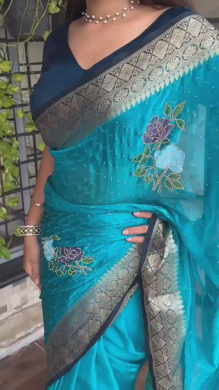 Luxury Satin Saree with Sparkle